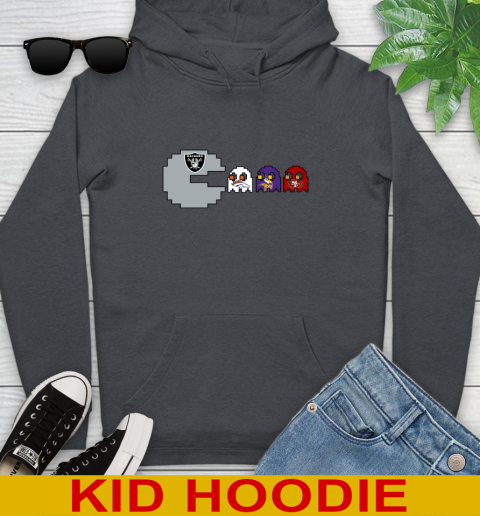 Oakland Raiders NFL Football Pac Man Champion Youth Hoodie 9