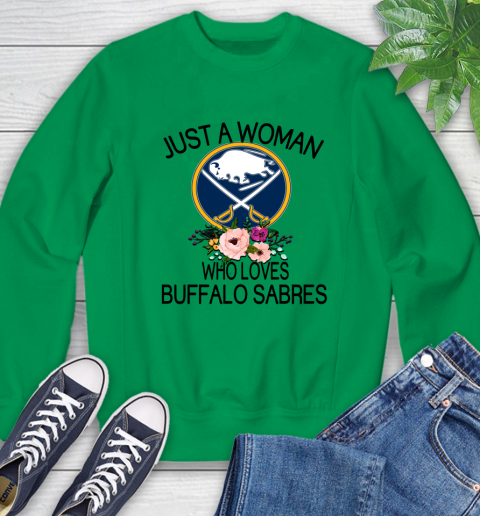 NHL Just A Woman Who Loves Buffalo Sabres Hockey Sports Sweatshirt 4