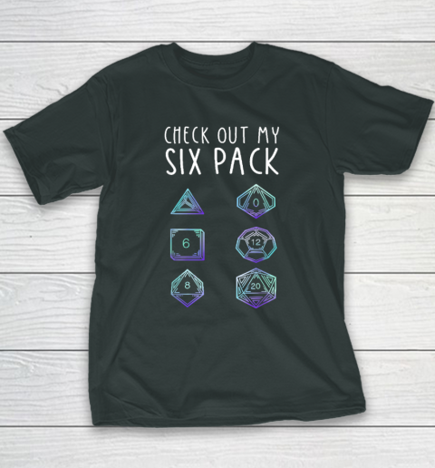 Funny Check Out My Six Pack Dice For Dragons D20 RPG Gamer Youth T-Shirt 3