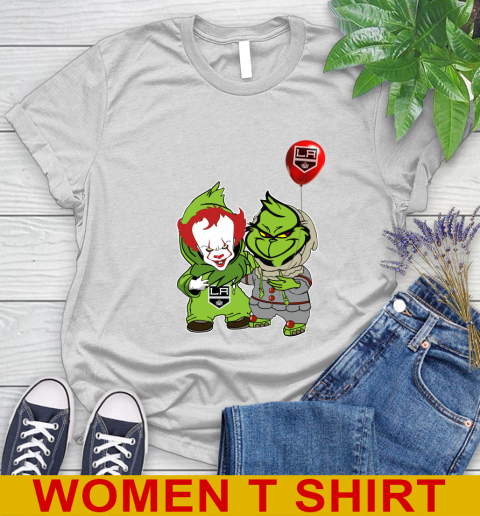 Los Angeles Kings Baby Pennywise Grinch Christmas NHL Hockey Women's T-Shirt
