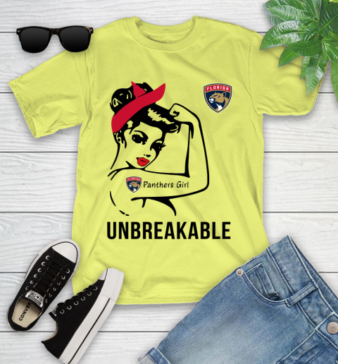 NHL Florida Panthers Girl Unbreakable Hockey Sports Youth T-Shirt 5