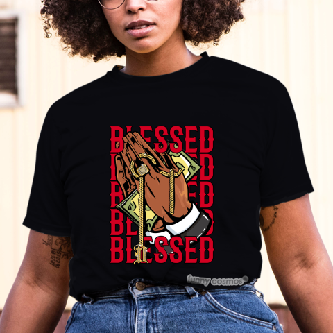 Air Jordan 1 Couture matching sneaker tshirt Drake Blessed red and Black Jordan Tshirt