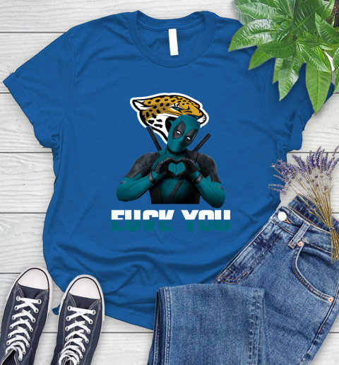 NHL Jacksonville Jaguars Deadpool Love You Fuck You Football Sports Women's T-Shirt 12