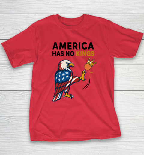 America Has No Kings Eagle Kick Orange Anti Trump Youth T-Shirt 7