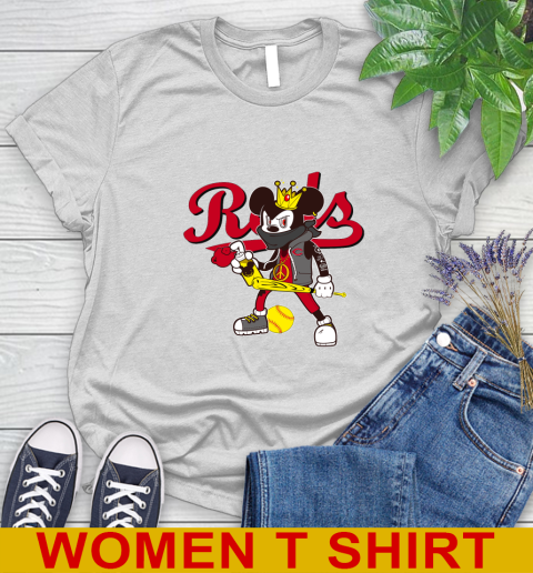 Cincinnati Reds MLB Baseball Mickey Peace Sign Sports Women's T-Shirt