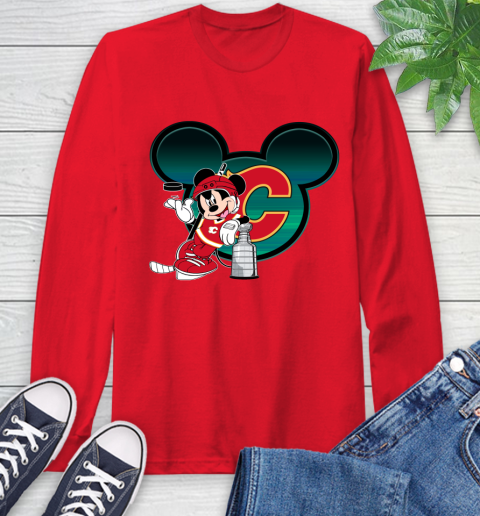 NHL Calgary Flames Stanley Cup Mickey Mouse Disney Hockey T Shirt Long Sleeve T-Shirt 10
