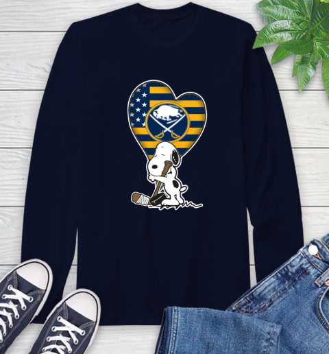 Buffalo Sabres NHL Hockey The Peanuts Movie Adorable Snoopy Long Sleeve T-Shirt 4
