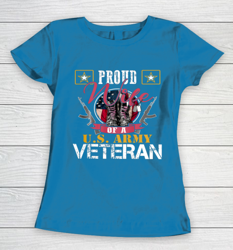 Veteran Shirt Vintage Proud Wife Of A U S Army Veteran Women's T-Shirt 6