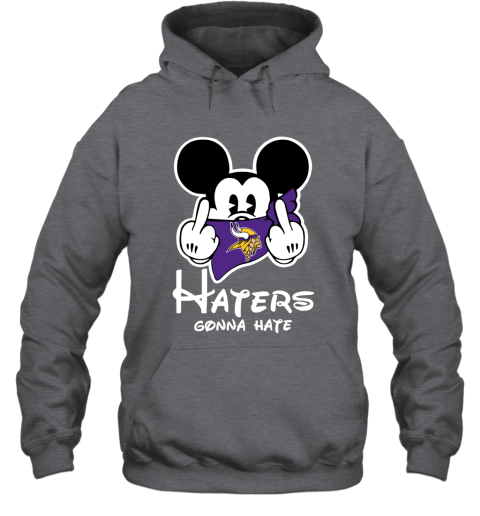 NFL Minnesota Vikings Haters Gonna Hate Mickey Mouse Disney Football T Shirt sRWLRZZBALL hoodie 23 95 151514 front dark heather
