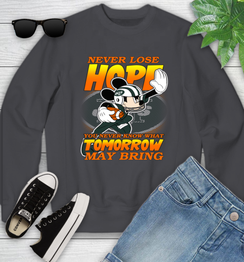 New York Jets NFL Football Mickey Disney Never Lose Hope Youth Sweatshirt 5