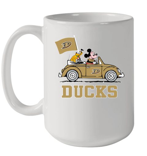 NHL Hockey Anaheim Ducks Pluto Mickey Driving Disney Shirt Ceramic Mug 15oz