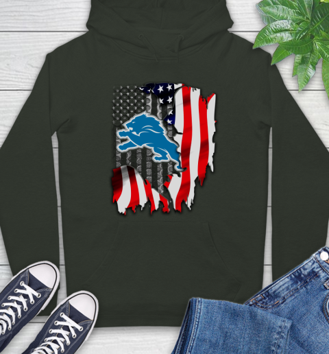 Detroit Lions NFL Football American Flag Hoodie 12