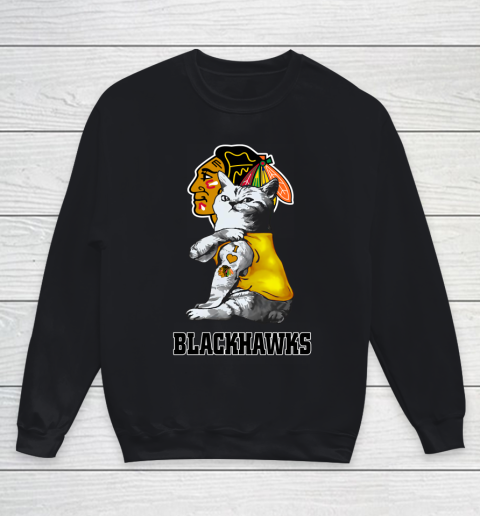 NHL My Cat Loves Chicago Blackhawks Hockey Youth Sweatshirt