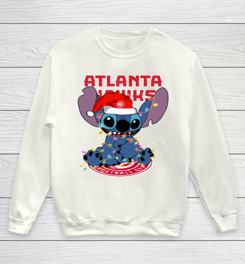 Atlanta Hawks NBA noel stitch Basketball Christmas Youth Sweatshirt