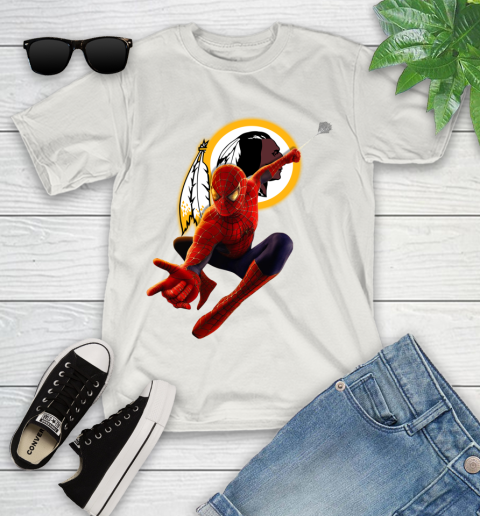 NFL Spider Man Avengers Endgame Football Washington Redskins Youth T-Shirt 12