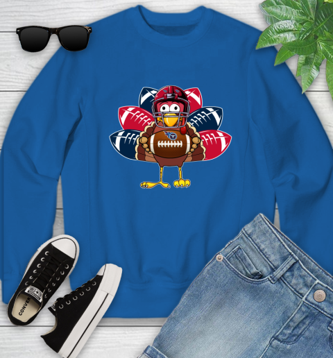 Tennessee Titans Turkey Thanksgiving Day Youth Sweatshirt 8