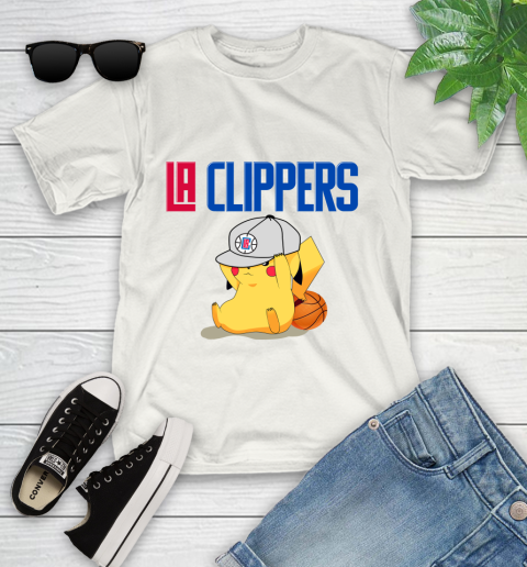 NBA Pikachu Basketball Sports Los Angeles Clippers Youth T-Shirt