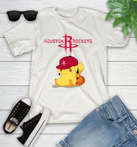 NBA Pikachu Basketball Sports Houston Rockets Youth T-Shirt