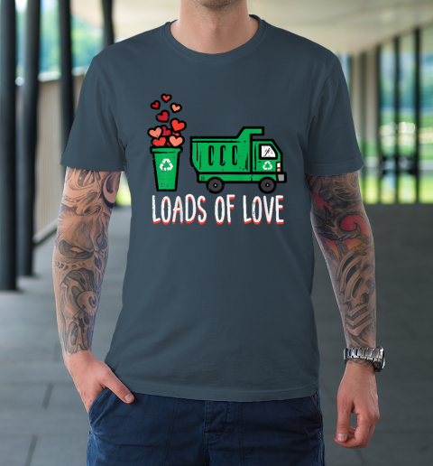 Kids Valentines Day Garbage Truck Loads Of Love T-Shirt 12