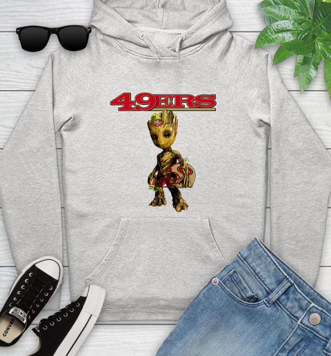 San Francisco 49ers NFL Football Groot Marvel Guardians Of The Galaxy Youth Hoodie