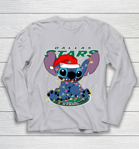 Dallas Stars NHL Hockey noel stitch Christmas Youth Long Sleeve 3