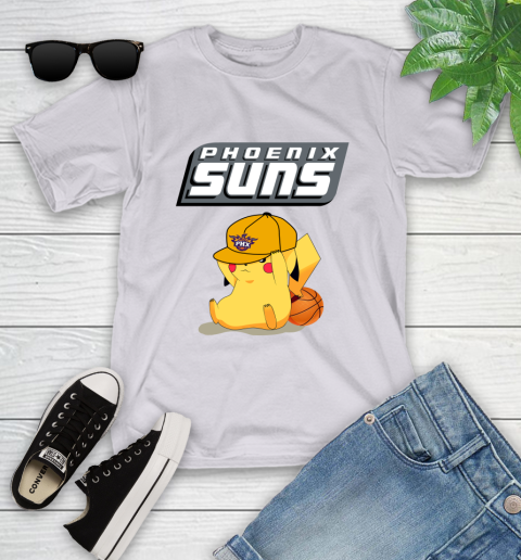 NBA Pikachu Basketball Sports Phoenix Suns Youth T-Shirt 4