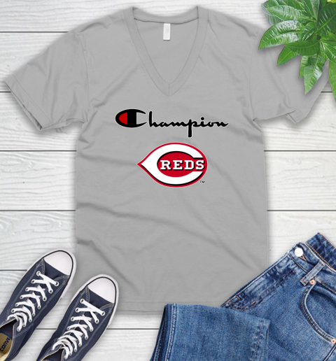 MLB Baseball Cincinnati Reds Champion Shirt V-Neck T-Shirt 2