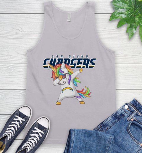 Los Angeles Chargers NFL Football Funny Unicorn Dabbing Sports Tank Top 4