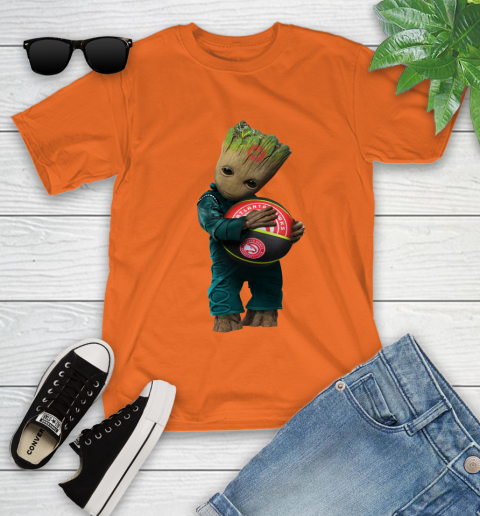 NBA Groot Guardians Of The Galaxy Basketball Sports Atlanta Hawks Youth T-Shirt 7
