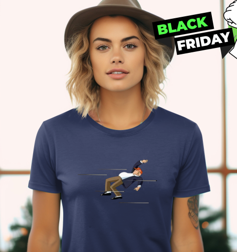 pvlx dodging a bullet trump shooting ladies t shirt 20 front heather navy
