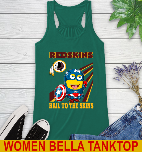 NFL Football Washington Redskins Captain America Marvel Avengers Minion Hail To The Skín Shirt Racerback Tank 5