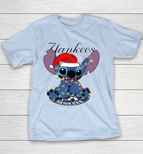New York Yankees MLB noel stitch Baseball Christmas Youth T-Shirt 4