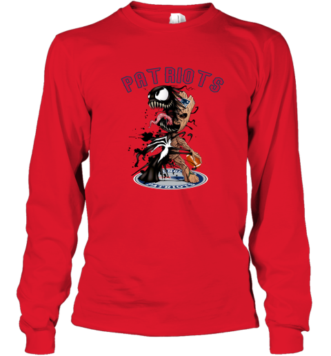 NFL New England Patriots Football Venom Groot Guardians Of The Galaxy PItlJx8E88C long sleeve tee 14 95 151514 front red