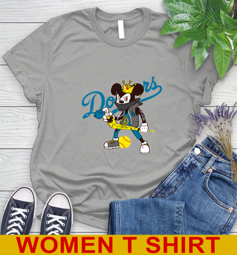 Los Angeles Dodgers MLB Baseball Mickey Peace Sign Sports Women's T-Shirt 11