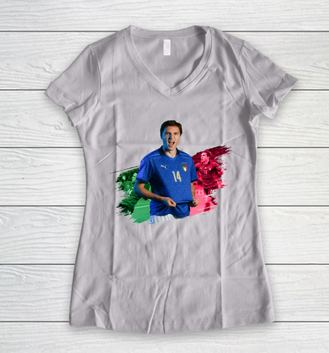 Italy Euro Champions 2020 14 Francesco Chiesa  Italian football star Women's V-Neck T-Shirt