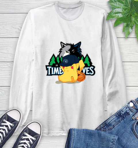 NBA Pikachu Basketball Sports Minnesota Timberwolves Long Sleeve T-Shirt