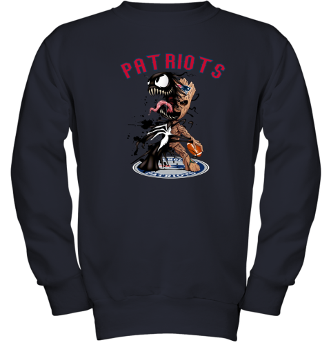 NFL New England Patriots Football Venom Groot Guardians Of The Galaxy Xl301C4MxpY youth sweatshirt 47 95 151514 front navy