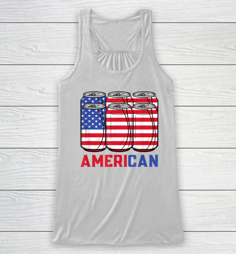 AmeriCan 4th of July Patriotic USA Flag Merica BBQ Cookout Racerback Tank