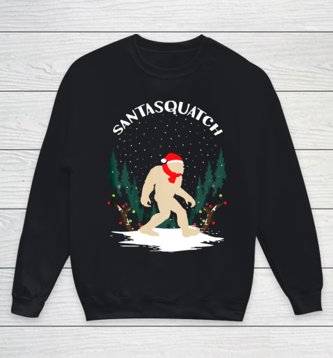 Santasquatch Sasquatch Funny Bigfoot Christmas Santa Hat And Youth Sweatshirt