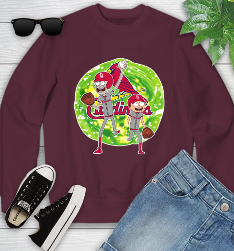 MLB St.Louis Cardinals Rick And Morty Baseball Sports Youth Sweatshirt 5