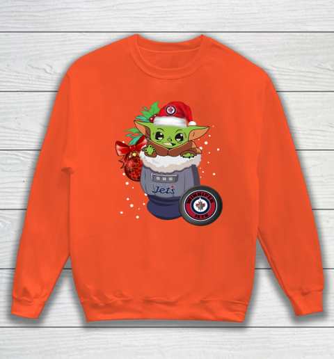 Winnipeg Jets Christmas Baby Yoda Star Wars Funny Happy NHL Sweatshirt 4