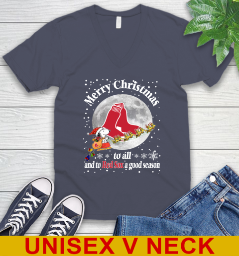 Boston Red Sox Merry Christmas To All And To Red Sox A Good Season MLB Baseball Sports V-Neck T-Shirt 7