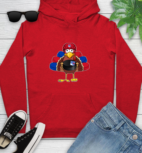 New York Rangers Turkey Thanksgiving Day Youth Hoodie 11