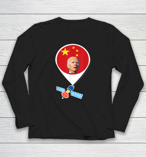 Chinese Spy Balloon Funny Surveillance Joe Biden China Flag Long Sleeve T-Shirt