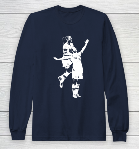 Megan Rapinoe and Alex Morgan Victory Pose  The White Stencil Long Sleeve T-Shirt 2