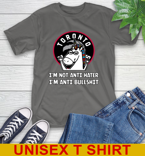 Toronto Raptors NBA Basketball Unicorn I'm Not Anti Hater I'm Anti Bullshit T-Shirt 8