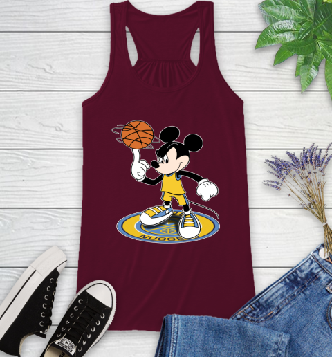 NBA Basketball Denver Nuggets Cheerful Mickey Disney Shirt Racerback Tank 3