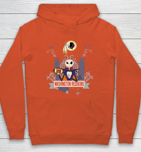 NFL Washington Redskins Football Jack Skellington Halloween Hoodie 3