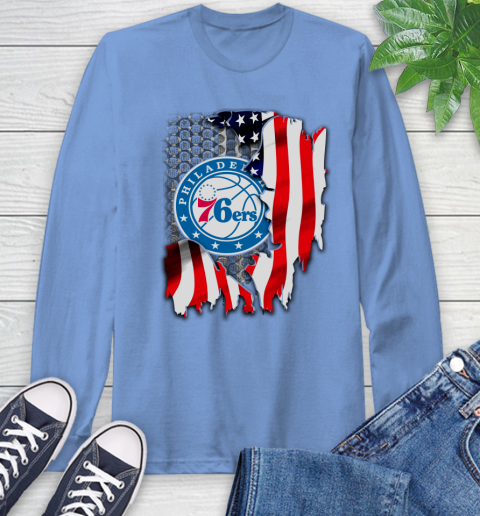 Philadelphia 76ers NBA Basketball American Flag Long Sleeve T-Shirt 12