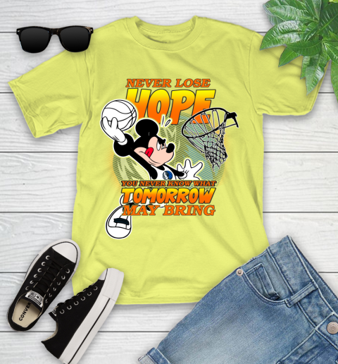 Dallas Mavericks NBA Basketball Mickey Disney Never Lose Hope Youth T-Shirt 10